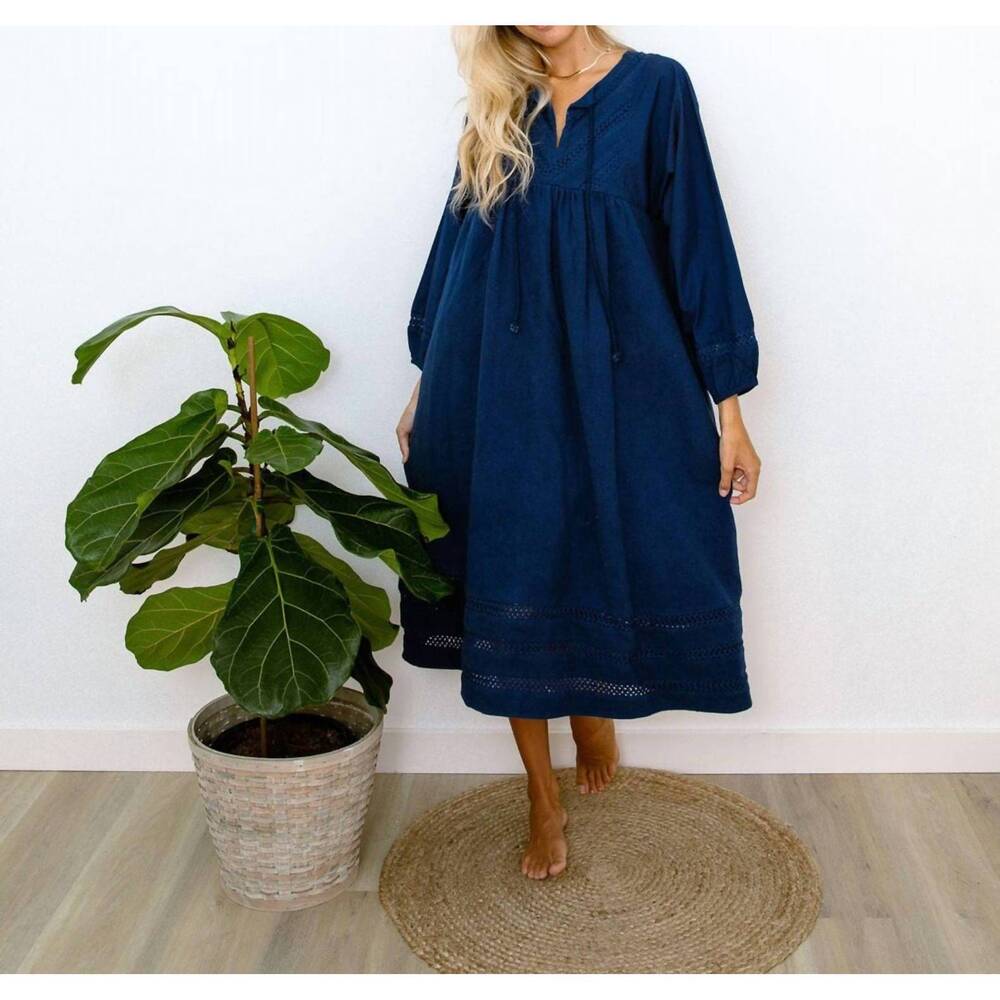 NEW ERICA WILSON manoush dress in navy